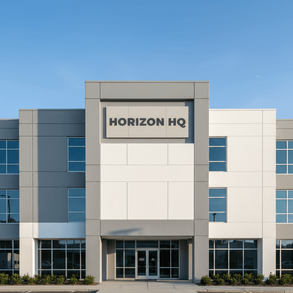 Commercial building exterior paint refresh