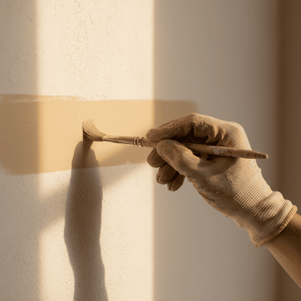 Precise brushwork applying quality paint finish