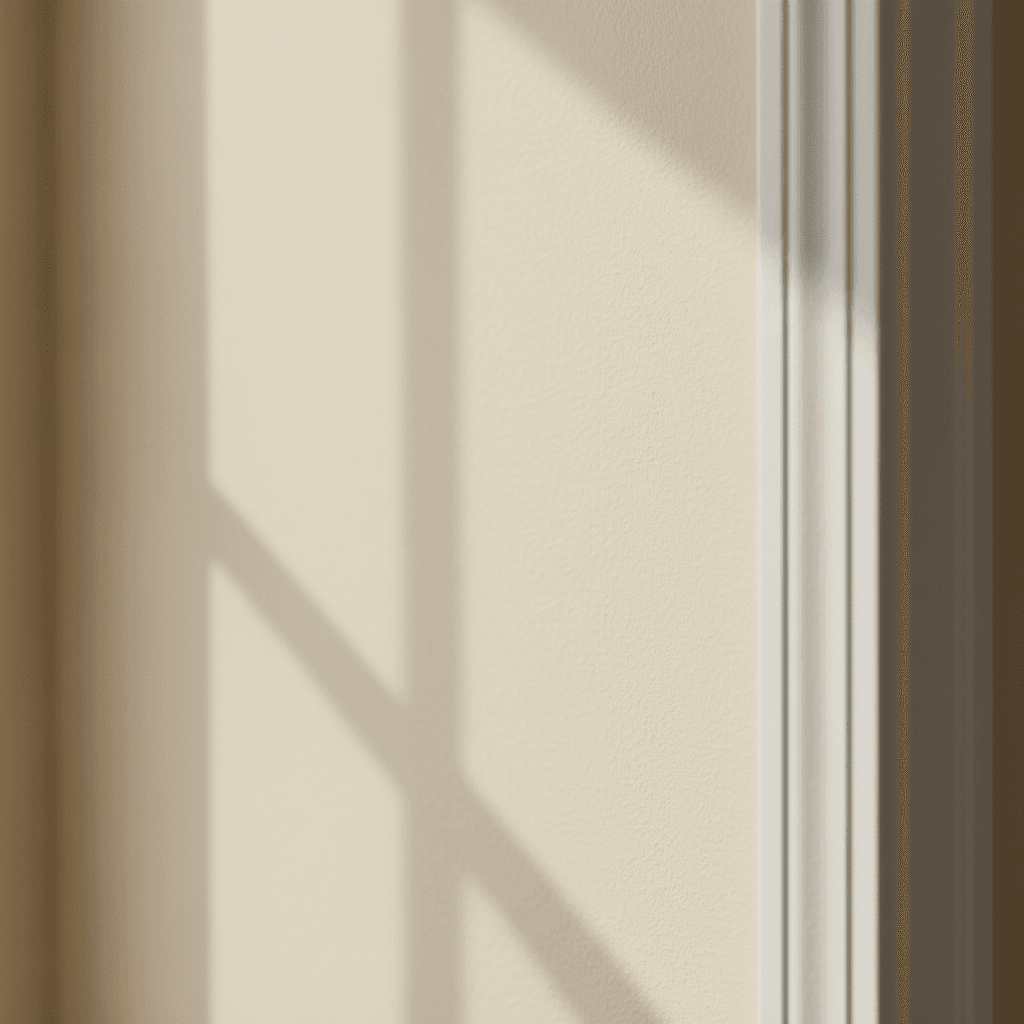 Interior wall with fresh cream paint finish