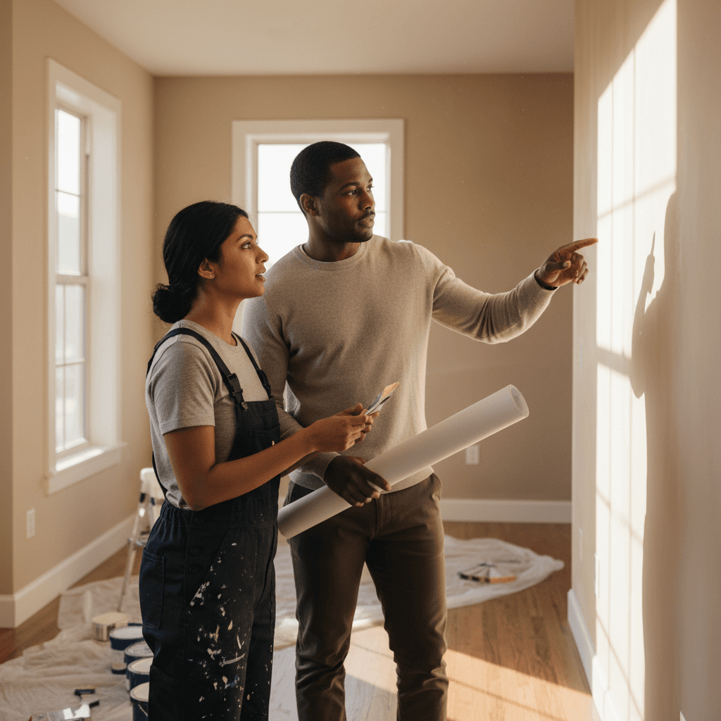 Painter and customer discussing project details