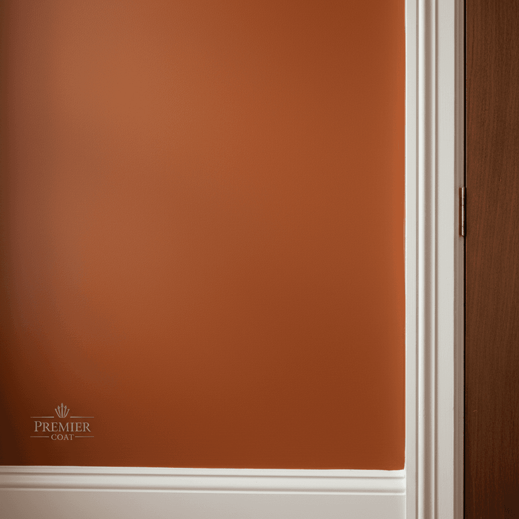 Professional quality paint finish on interior wall